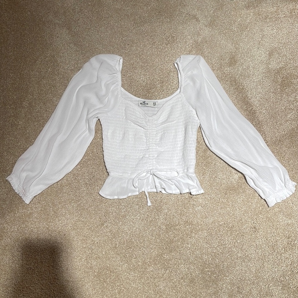 Hollister White Peasant Top XS